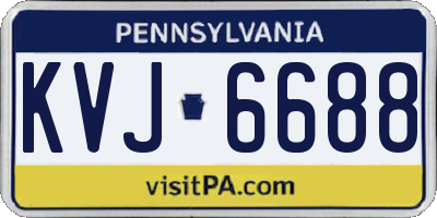 PA license plate KVJ6688