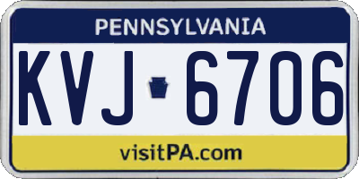 PA license plate KVJ6706