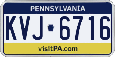 PA license plate KVJ6716