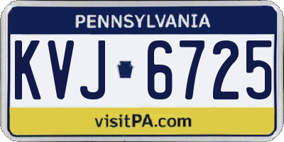 PA license plate KVJ6725