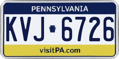PA license plate KVJ6726