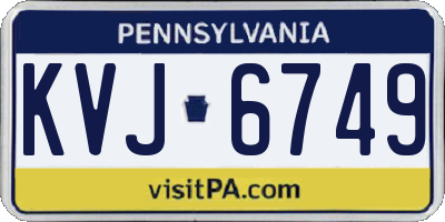 PA license plate KVJ6749