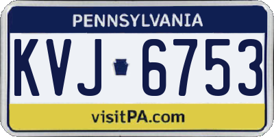 PA license plate KVJ6753