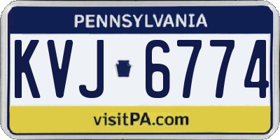 PA license plate KVJ6774
