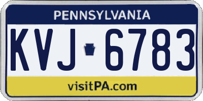 PA license plate KVJ6783