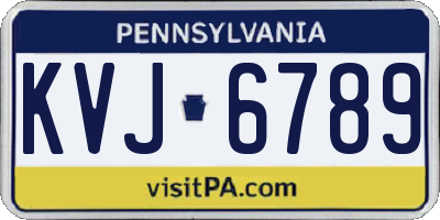 PA license plate KVJ6789