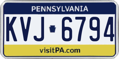 PA license plate KVJ6794