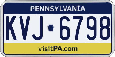 PA license plate KVJ6798