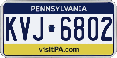 PA license plate KVJ6802