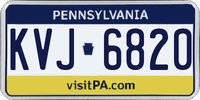PA license plate KVJ6820