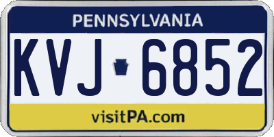PA license plate KVJ6852