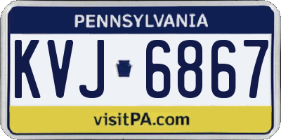 PA license plate KVJ6867