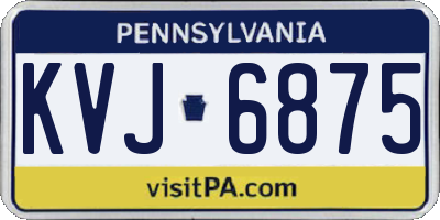 PA license plate KVJ6875