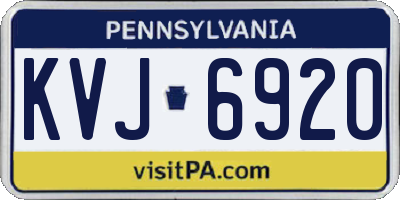 PA license plate KVJ6920