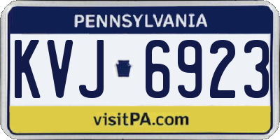 PA license plate KVJ6923
