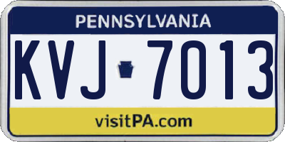 PA license plate KVJ7013