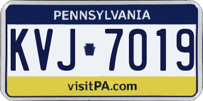 PA license plate KVJ7019