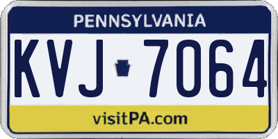 PA license plate KVJ7064
