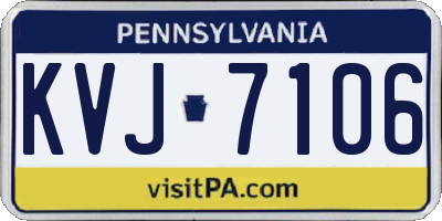 PA license plate KVJ7106