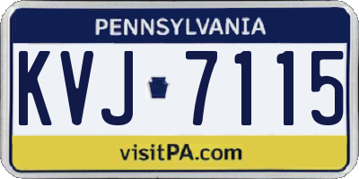 PA license plate KVJ7115