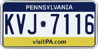 PA license plate KVJ7116