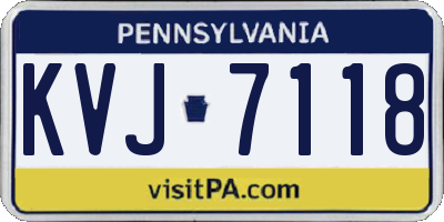PA license plate KVJ7118