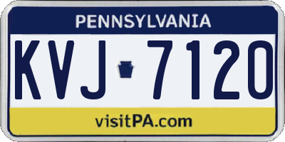 PA license plate KVJ7120
