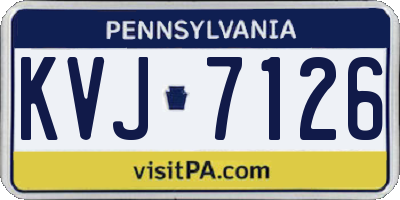 PA license plate KVJ7126