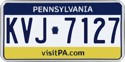 PA license plate KVJ7127