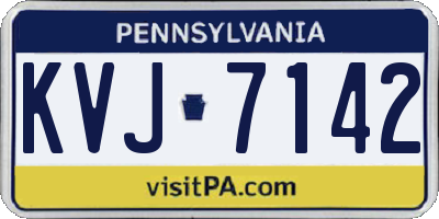 PA license plate KVJ7142