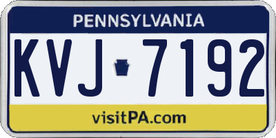 PA license plate KVJ7192