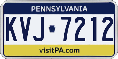 PA license plate KVJ7212