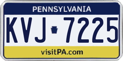 PA license plate KVJ7225