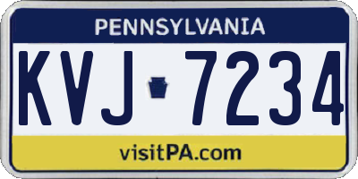 PA license plate KVJ7234