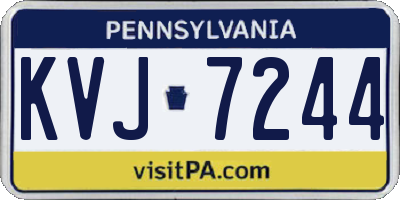PA license plate KVJ7244