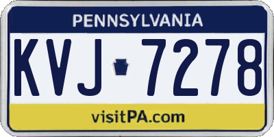 PA license plate KVJ7278