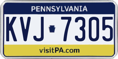 PA license plate KVJ7305