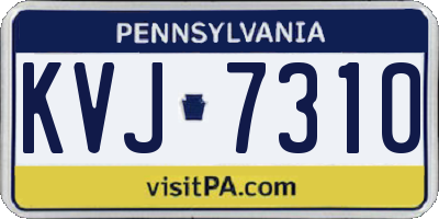 PA license plate KVJ7310