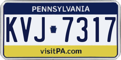 PA license plate KVJ7317