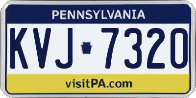 PA license plate KVJ7320
