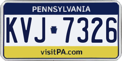 PA license plate KVJ7326