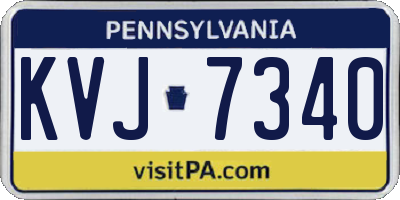 PA license plate KVJ7340