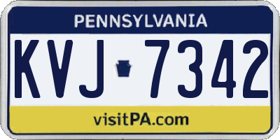 PA license plate KVJ7342