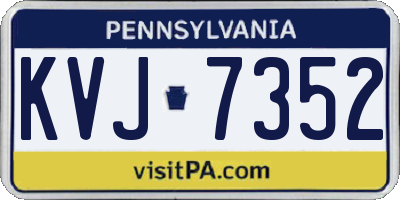 PA license plate KVJ7352