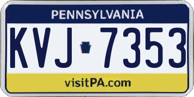 PA license plate KVJ7353