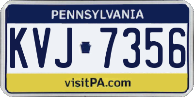 PA license plate KVJ7356