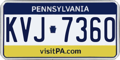 PA license plate KVJ7360