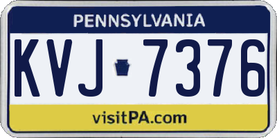 PA license plate KVJ7376