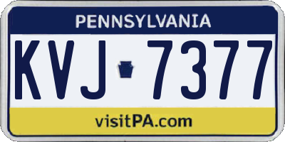 PA license plate KVJ7377