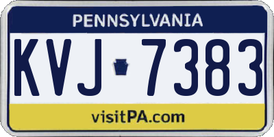 PA license plate KVJ7383
